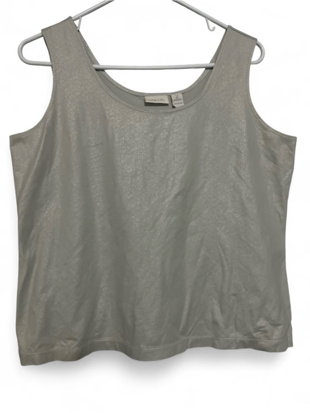 Chicos Silver Metallic Tank Top